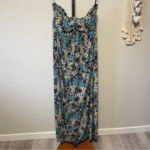 Torrid Strapless Floral Maxi Dress Smocked